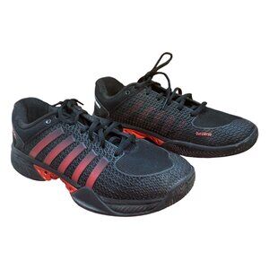 Mens Sz.8.5*K-SWISS Pickleball Sneakers--Black/Red Lace-Up--LIKE NEW!